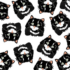 Image showing Black cats on white background