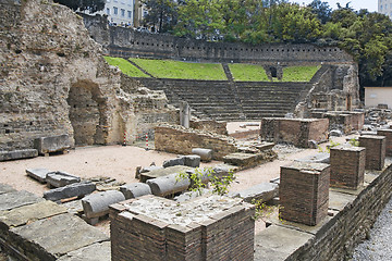 Image showing Ruins of ancient Roman amphitheater in Trieste, Italy
