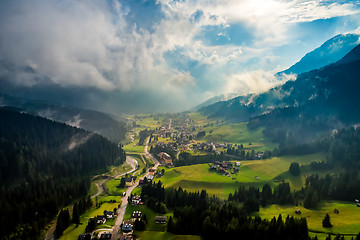 Image showing Sappada Italy North-Eastern corner of the Dolomites Alps. Aerial