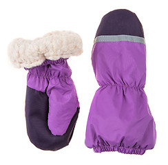 Image showing Children\'s autumn-winter mittens