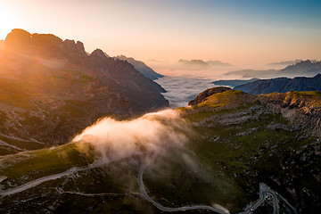 Image showing Panorama National Nature Park Tre Cime In the Dolomites Alps. Be