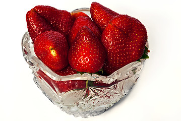 Image showing Strawberries in a crystal vase.