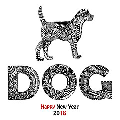 Image showing Animal and dog text handdrawn card