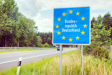 Image showing Germany border road sign 