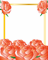 Image showing Frame decorated a flower of the roses
