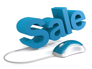 Image showing Sale word with blue mouse