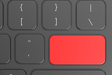 Image showing Red enter key on black keyboard