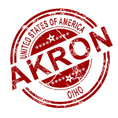 Image showing Akron Ohio stamp with white background