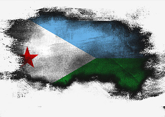 Image showing Djibouti flag painted with brush