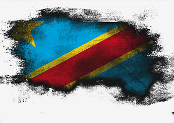 Image showing Democratic Republic of the Congo flag painted with brush