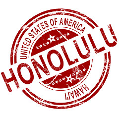 Image showing Honolulu stamp with white background