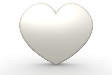 Image showing White heart shape with isolated background