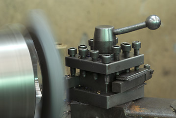 Image showing Steel lathe in production