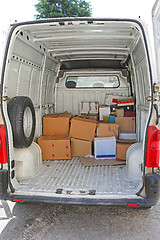 Image showing Boxes in Van