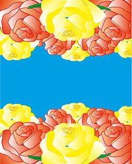 Image showing Background from yellow and red roses