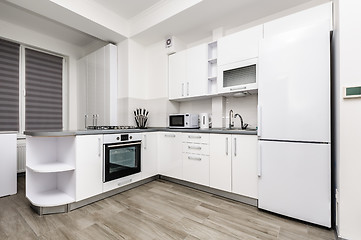 Image showing Modern white kitchen