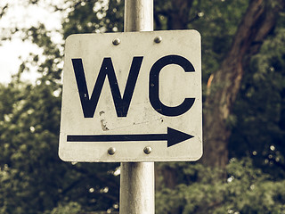 Image showing Vintage looking Toilet sign