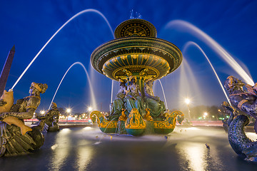 Image showing Fountain at Place de la Concorde in Paris 