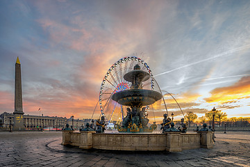 Image showing Fountain at Place de la Concord in Paris 