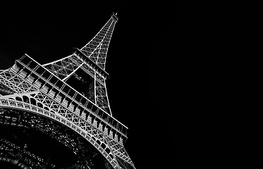 Image showing Black and white of the Eiffel tour in Paris