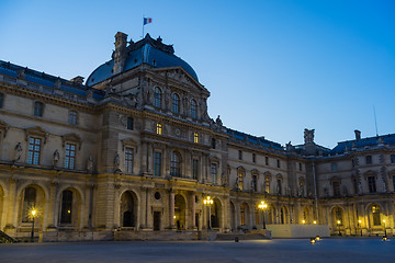 Image showing iew of the building of Louvre Museum