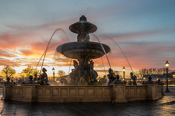 Image showing Fountain at Place de la Concorde in Paris 