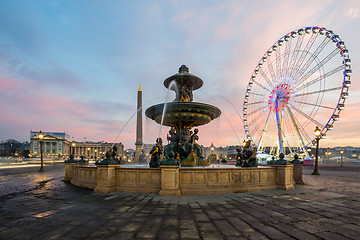 Image showing Fountain at Place de la Concorde in Paris 