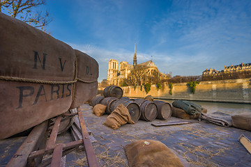 Image showing Docks of Notre Dame Cathedral in Paris 