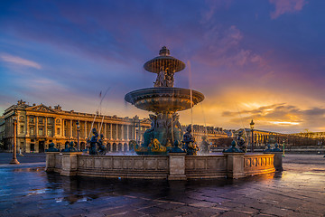 Image showing Fountain at Place de la Concorde in Paris 