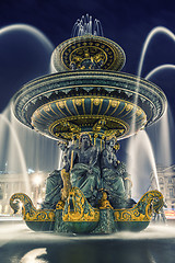 Image showing Fountain at Place de la Concorde in Paris France 