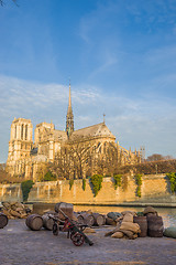 Image showing Docks of Notre Dame Cathedral in Paris 