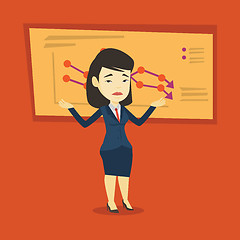 Image showing Bankrupt business woman vector illustration.