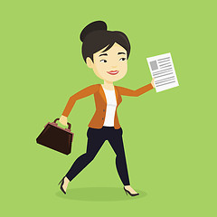 Image showing Happy business woman running vector illustration.