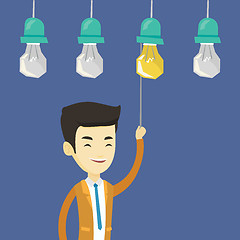 Image showing Man having business idea vector illustration.