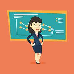 Image showing Bancrupt business woman vector illustration.