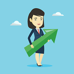 Image showing Businesswoman aiming at business growth.
