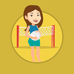 Image showing Beach volleyball player vector illustration.