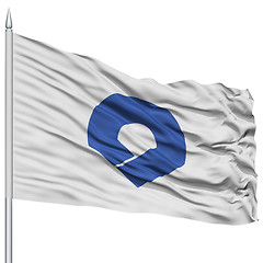 Image showing Isolated Wakayama Japan Prefecture Flag on Flagpole