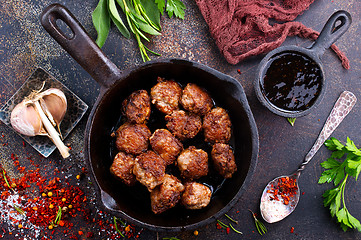 Image showing fried meatballs