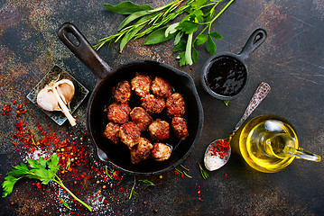 Image showing fried meatballs