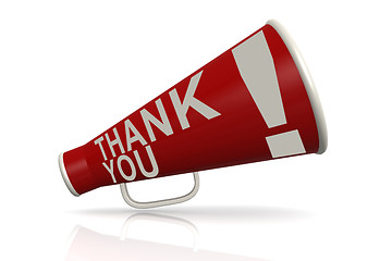 Image showing Red megaphone with thank you word