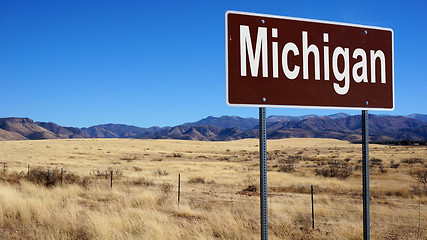 Image showing Michigan brown road sign