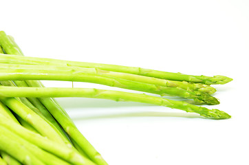 Image showing Bundle of green asparagus shoots