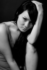 Image showing Beautiful woman in black and white