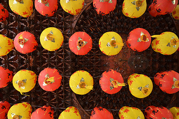 Image showing Colorful of lantern in Chinese Temple Penang, Malaysia