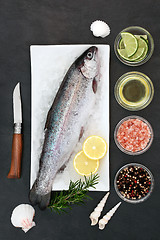 Image showing Rainbow Trout on Crushed Ice