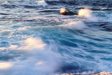 Image showing Windy blue sea