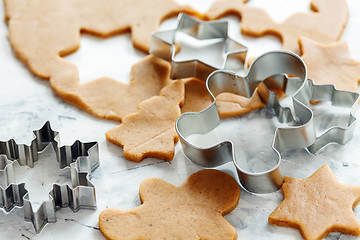 Image showing Metal cookie cutters for gingerbread.