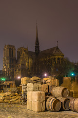 Image showing Docks of Notre Dame Cathedral in Paris 