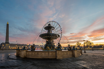 Image showing Fountain at Place de la Concorde in Paris 